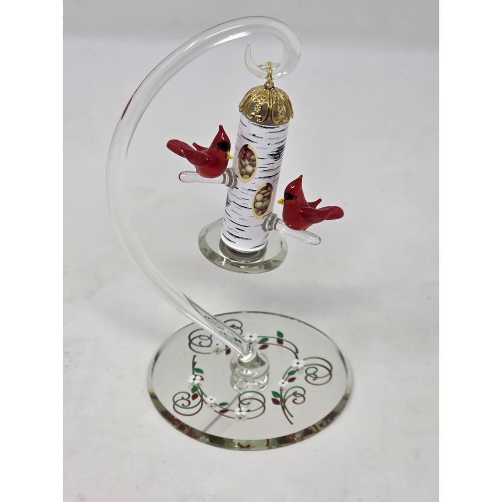 Glass Baron Cardinal Delight Bird Feeder S4 368-C 5"